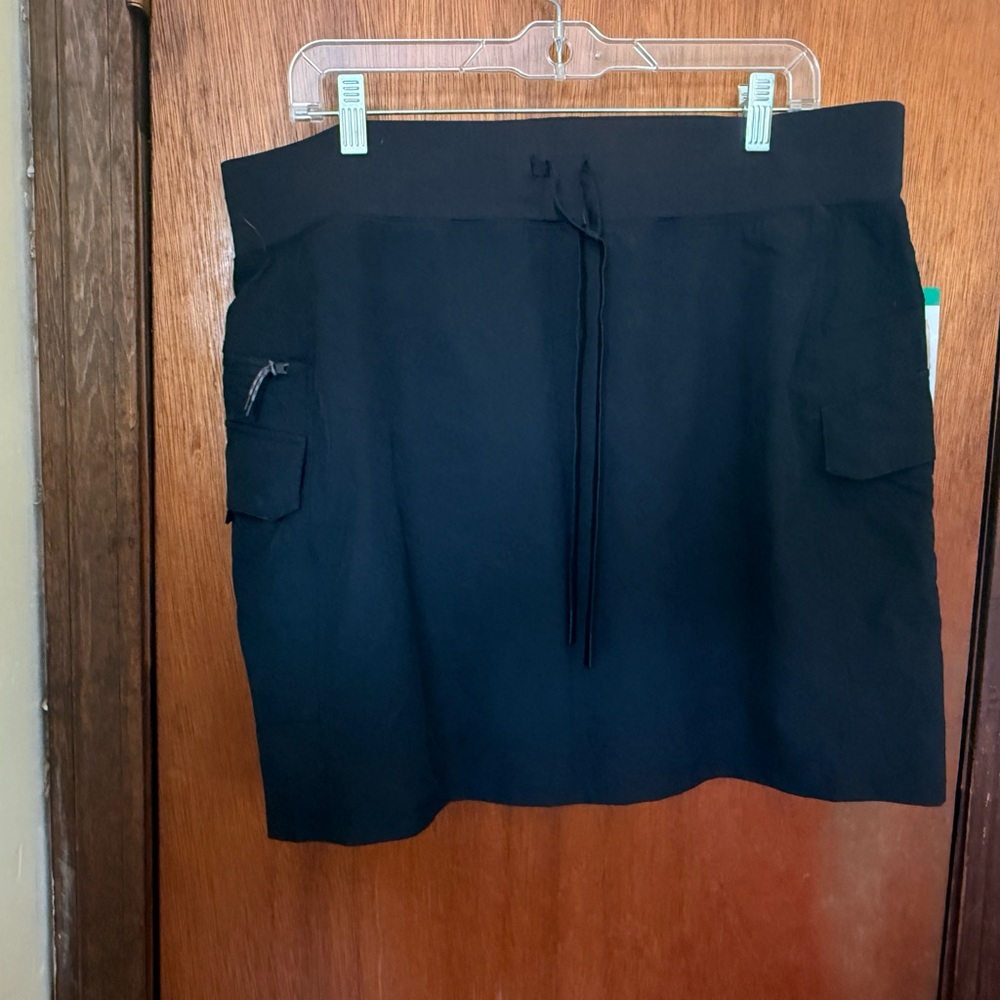 Black Drawstring Skirt with Pockets